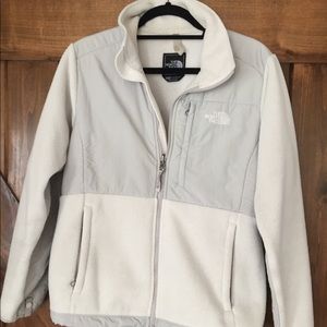 Off-white and grey North Face jacket